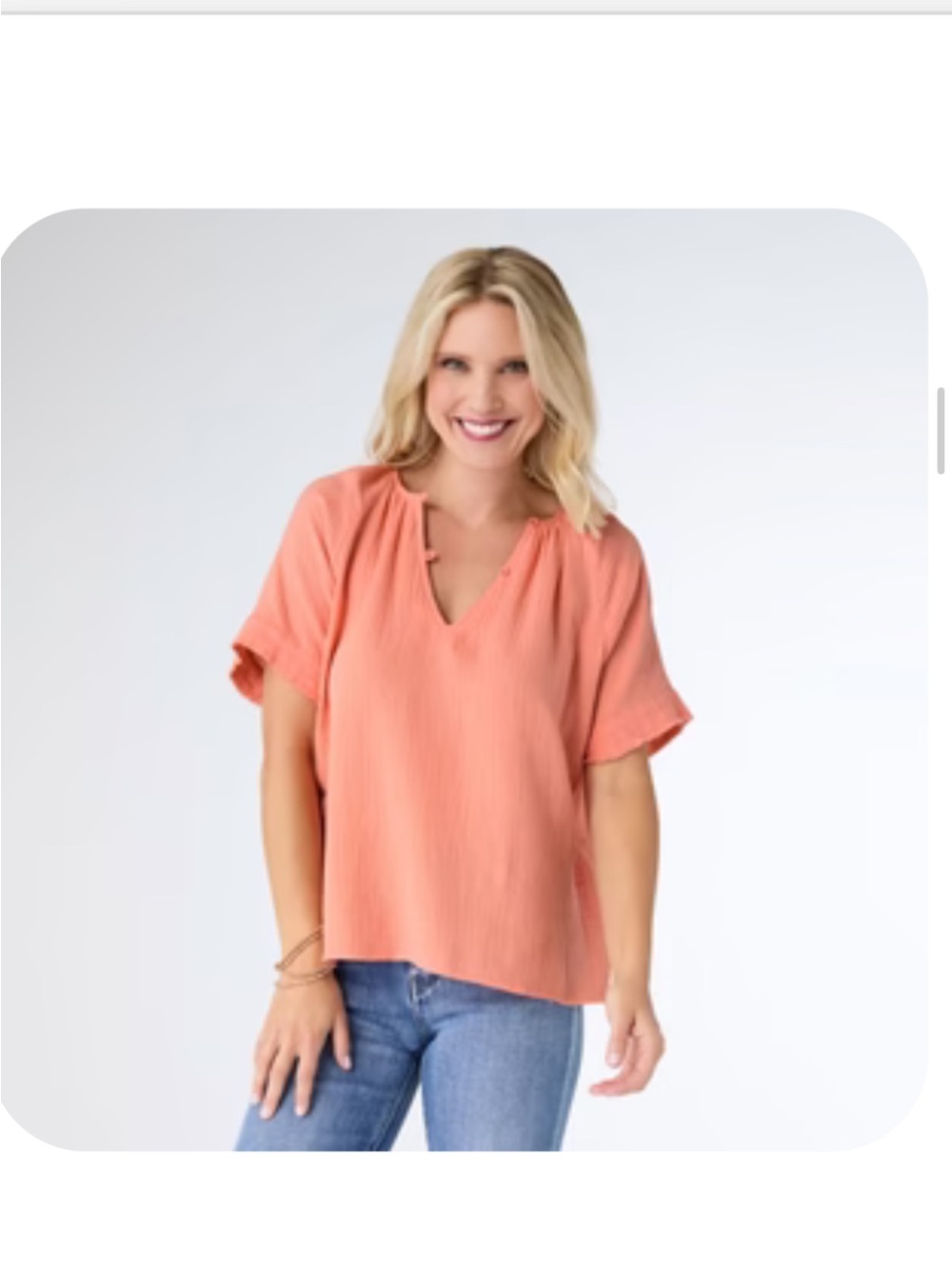 Coco + Carmen Coral Gauze Top